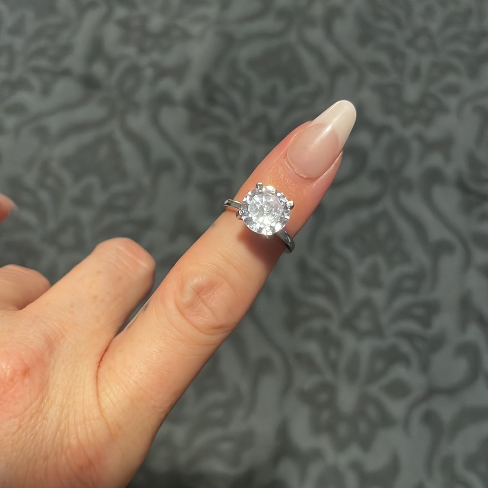 Sterling Silver Lab Diamond Ring - image 3